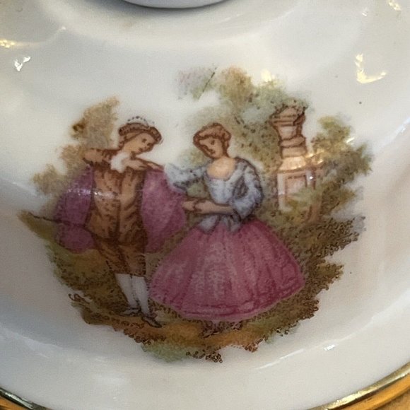 Limoges France Miniature Teapot Teeny Tiny Tea Pot Courting Couple Porcelain - Picture 3 of 11